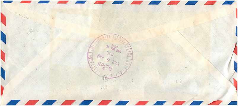 Lettre Cover Chine China University Iowa Taipei Chung Cheng — Rückseite