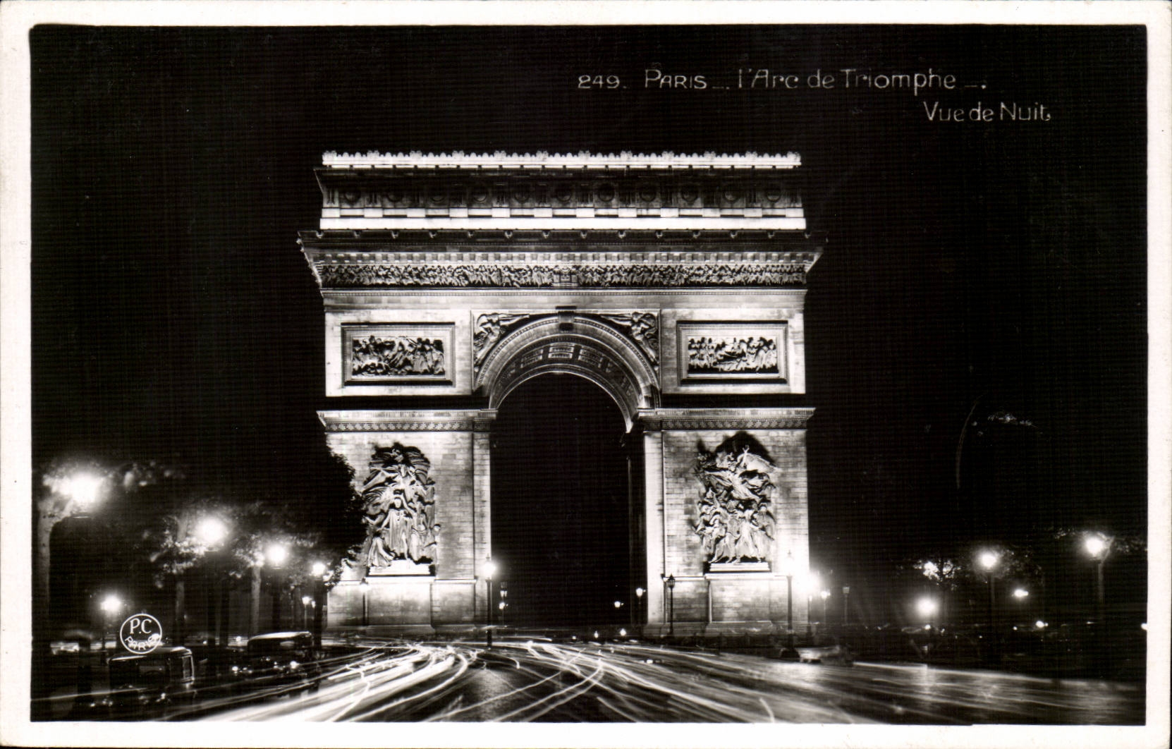 Paris CPA Arc de TRiomphe Vue de nuit