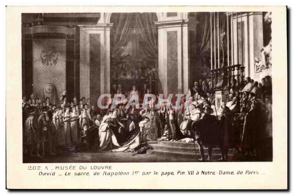 Paris CPA Musee du Louvre David Le sacre de Napoleon 1er par le Pape Pie VII a Notre DAme