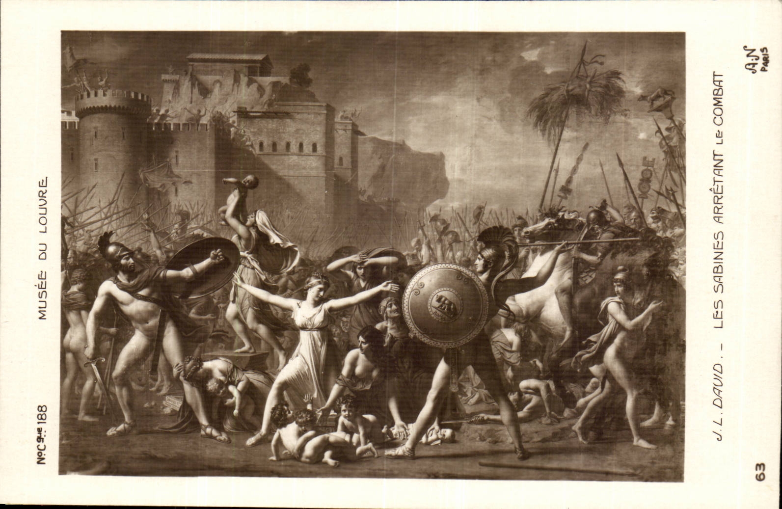 Paris CPA Musee du Louvre Les SAbines arretant le combat
