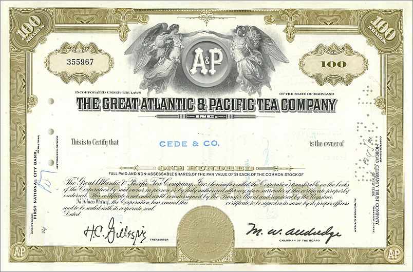 Azione della Great Atlantic & Pacific Tea Company — Cede & Co. — n° 355967