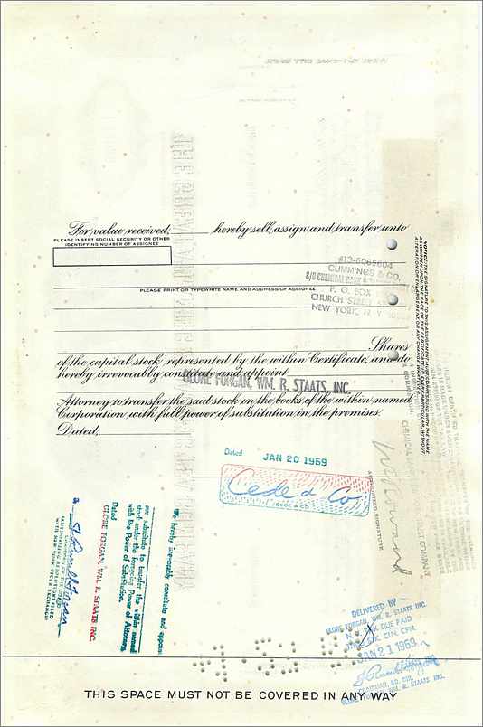 Acción de la Great Atlantic & Pacific Tea Company — 100 acciones — editor Morgan Guaranty Trust Company — Reverso