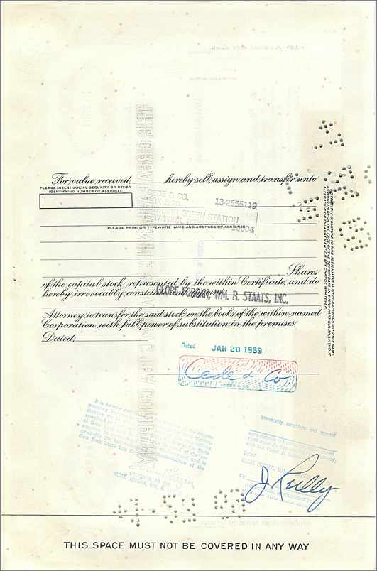 Action della Great Atlantic & Pacific Tea Company — 100 azioni — editore: American Bank Note Company — Verso