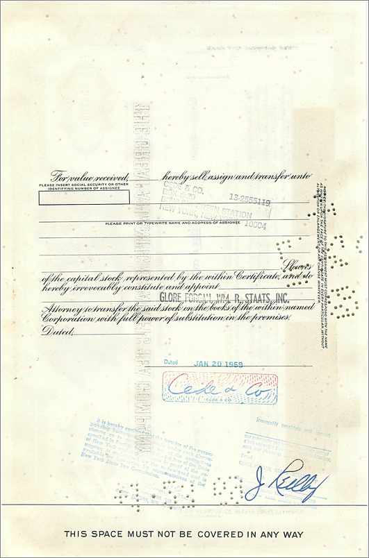 Action de la Great Atlantic & Pacific Tea Company — 100 actions — éditeur American Bank Note Company — Back