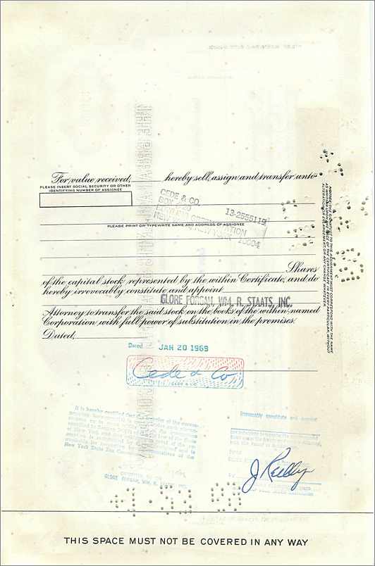 Certificado de acciones de la Great Atlantic & Pacific Tea Company — Cede & Co. — n° 342654 — Reverso