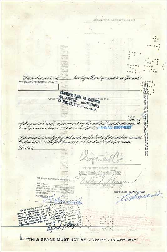 Action de la Great Atlantic & Pacific Tea Company — 100 actions — éditeur American Bank Note Company — Rückseite