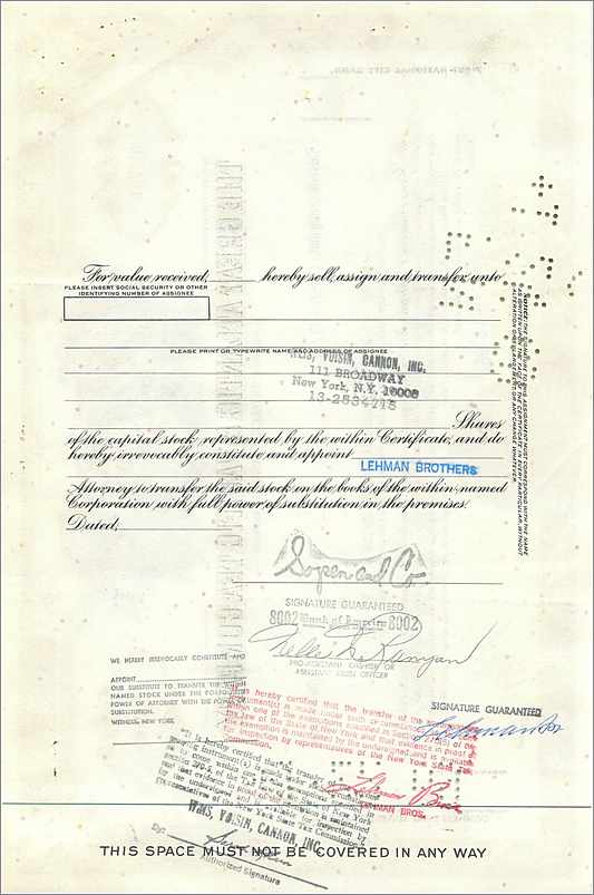 Azione della Great Atlantic & Pacific Tea Company — 100 azioni — editore American Bank Note Company — Verso