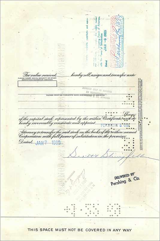 100 Aktien der Great Atlantic & Pacific Tea Company — Verleger First National City Bank, Nr. 347214 — Rückseite