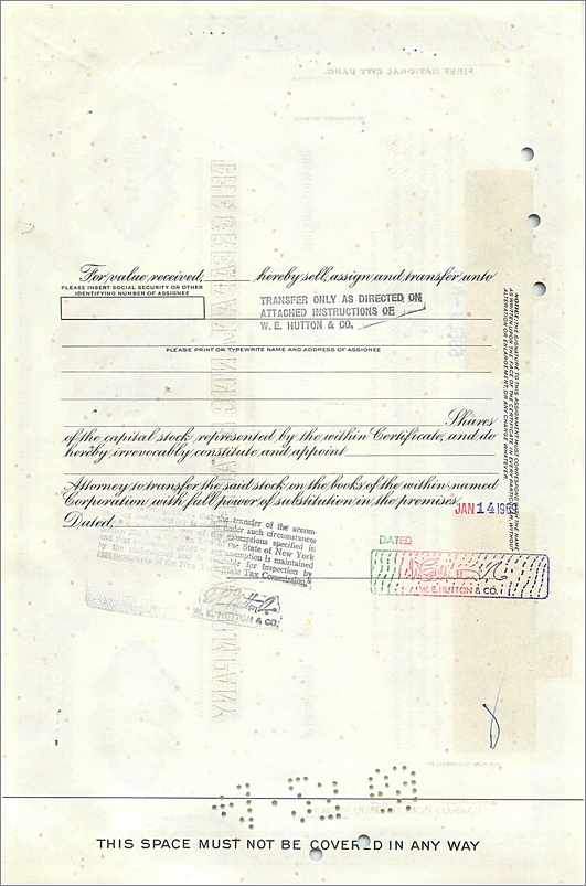 Action de la Great Atlantic & Pacific Tea Company — 7 actions — éditeur American Bank Note Company — Rückseite