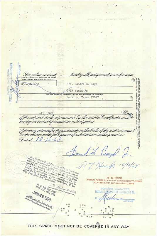 Certificato di partecipazione — The Great Atlantic & Pacific Tea Company — editore First National City Bank — Verso