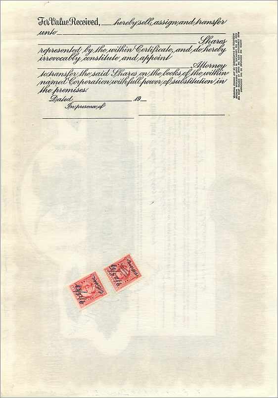 Coupon Share Action The John Blair & Company Eagle Aigle Oiseau — Verso