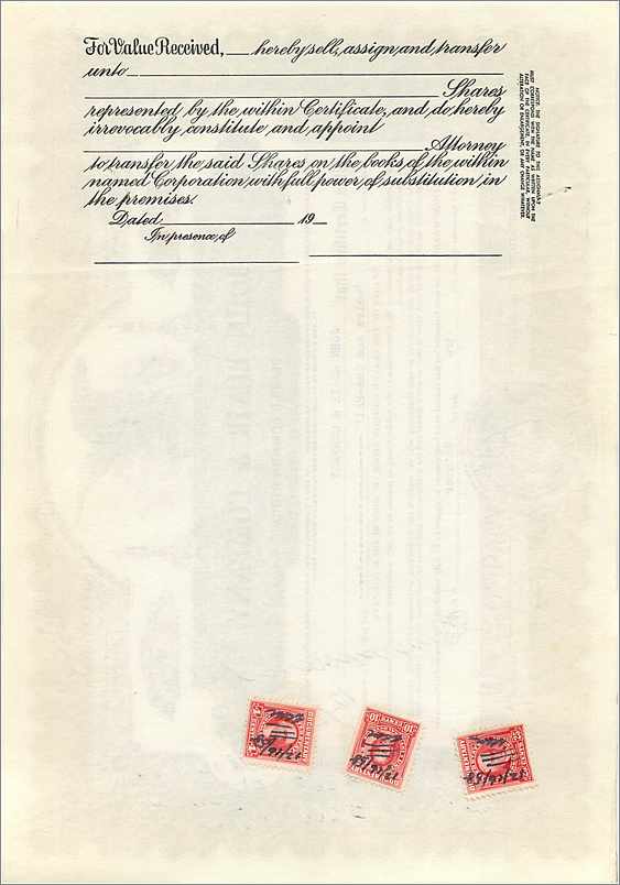 John Blair & Company — Azione della classe B — Corporation Supply Co. Chicago — Verso
