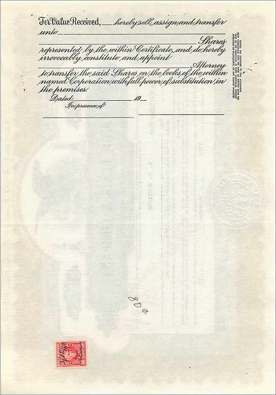 Action de société John Blair & Company — action de classe B — éditeur Corporation Supply Co. Chicago — Rückseite