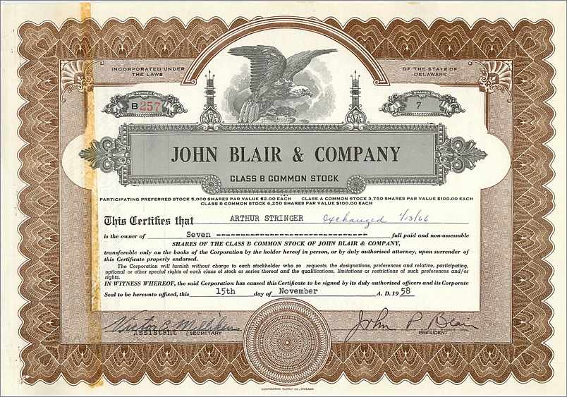 Coupon Share Action The John Blair & Company Eagle Aigle Oiseau