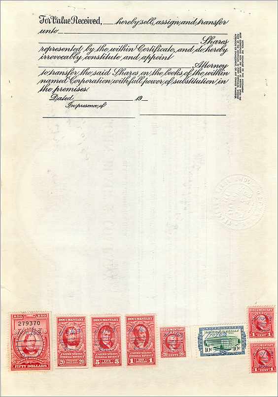 Acción de la sociedad John Blair & Company — acción de clase B — editor Corporation Supply Co. Chicago — Reverso