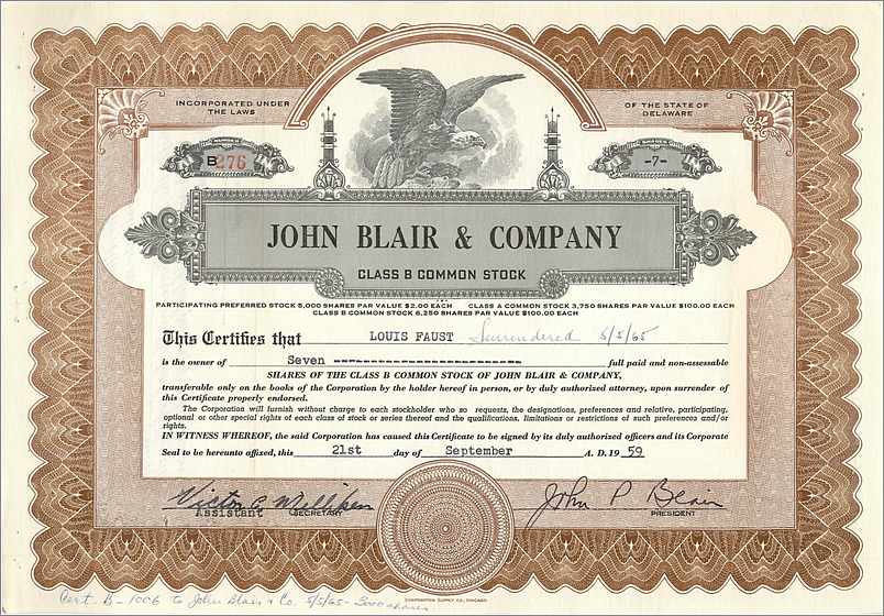 Coupon Share Action The John Blair & Company Eagle Aigle Oiseau