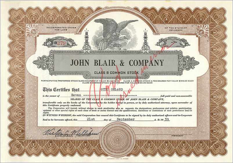 Coupon Share Action The John Blair & Company Eagle Aigle Oiseau