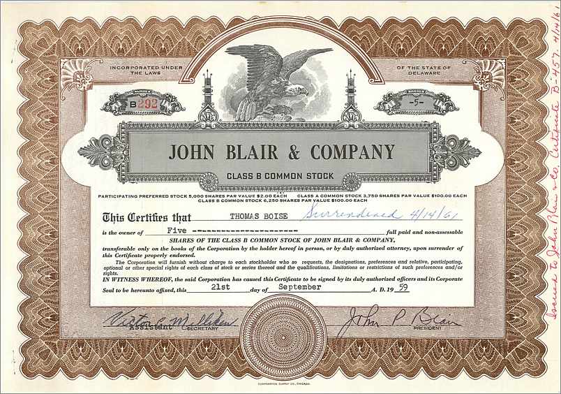 Coupon Share Action The John Blair & Company Eagle Aigle Oiseau