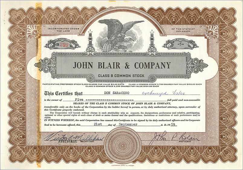 Coupon Share Action The John Blair & Company Eagle Aigle Oiseau