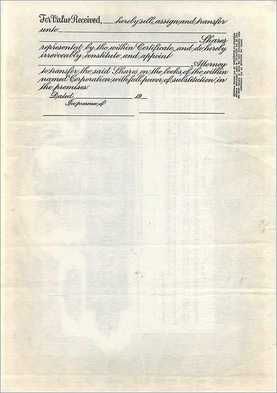 John Blair & Company — Aktie der Klasse B — Verleger: Commercial Safety Fd. Co. (Delaware) — Rückseite