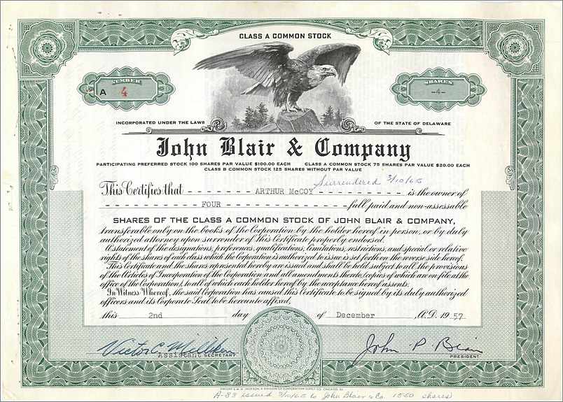 Coupon Share Action The John Blair & Company Eagle Aigle Oiseau