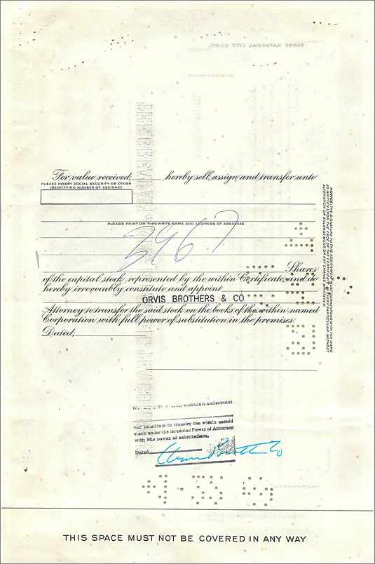 Azione della Great Atlantic & Pacific Tea Company — 100 azioni — editore Morgan Guaranty Trust Company — Verso
