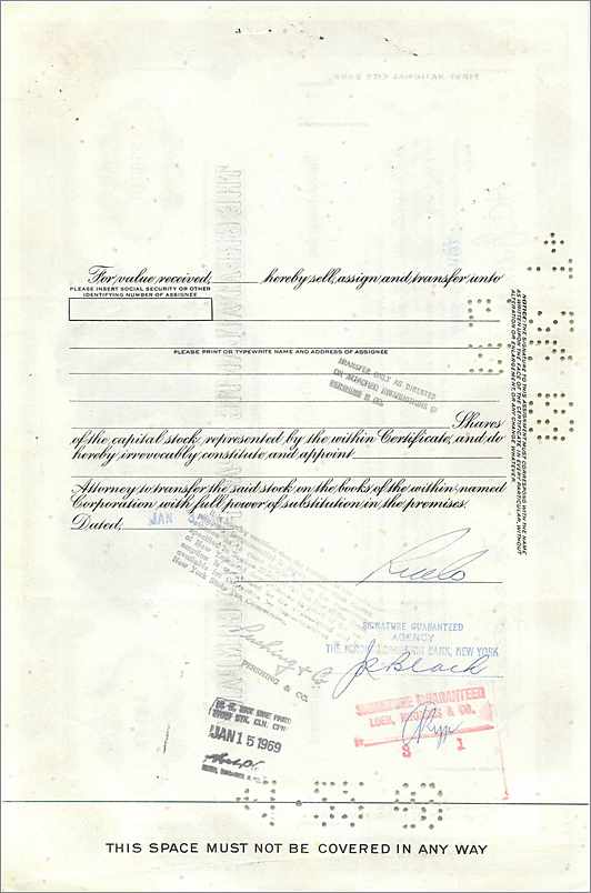 Azione della Great Atlantic & Pacific Tea Company — 100 azioni — editore American Bank Note Company — Verso