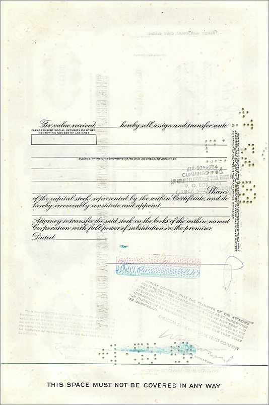 Acción de la Great Atlantic & Pacific Tea Company — 100 acciones — editor First National City Bank — Reverso