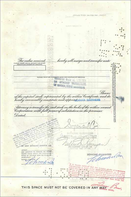 Azione della Great Atlantic & Pacific Tea Company — Sopen and Co. — n° 302809 — Verso