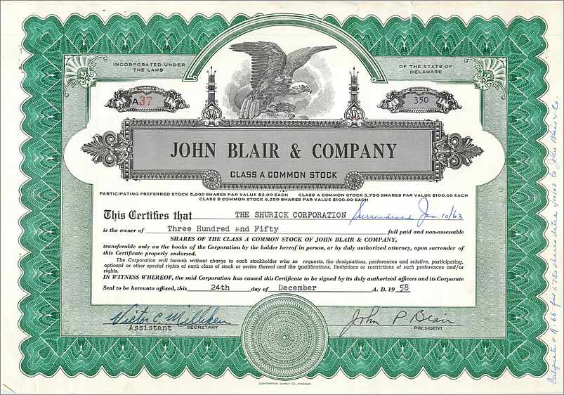 Coupon Share Action The John Blair & Company Eagle Aigle Oiseau