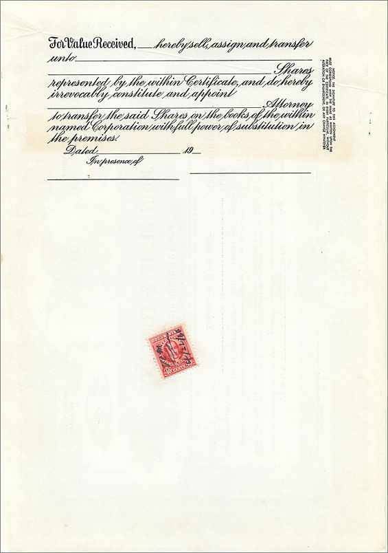Action de participation de la société John Blair & Company — Delaware — n° 43 — Rückseite