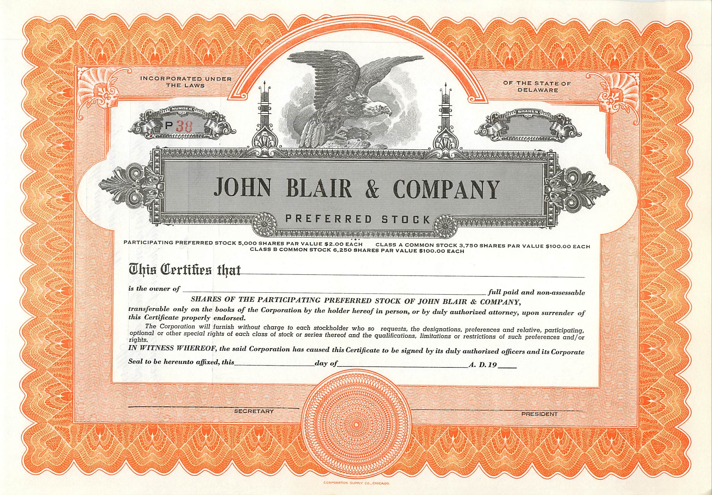 Coupon Share Action The John Blair & Company Eagle Aigle Oiseau