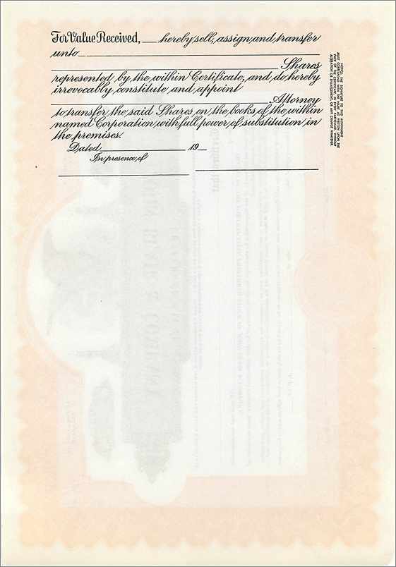 Coupon Share Action The John Blair & Company Eagle Aigle Oiseau — Verso