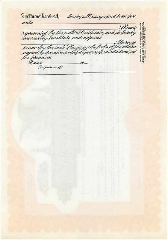 Acción de participación preferente de John Blair & Company — editor Corporation Supply Co. Chicago, n° P48 — Reverso