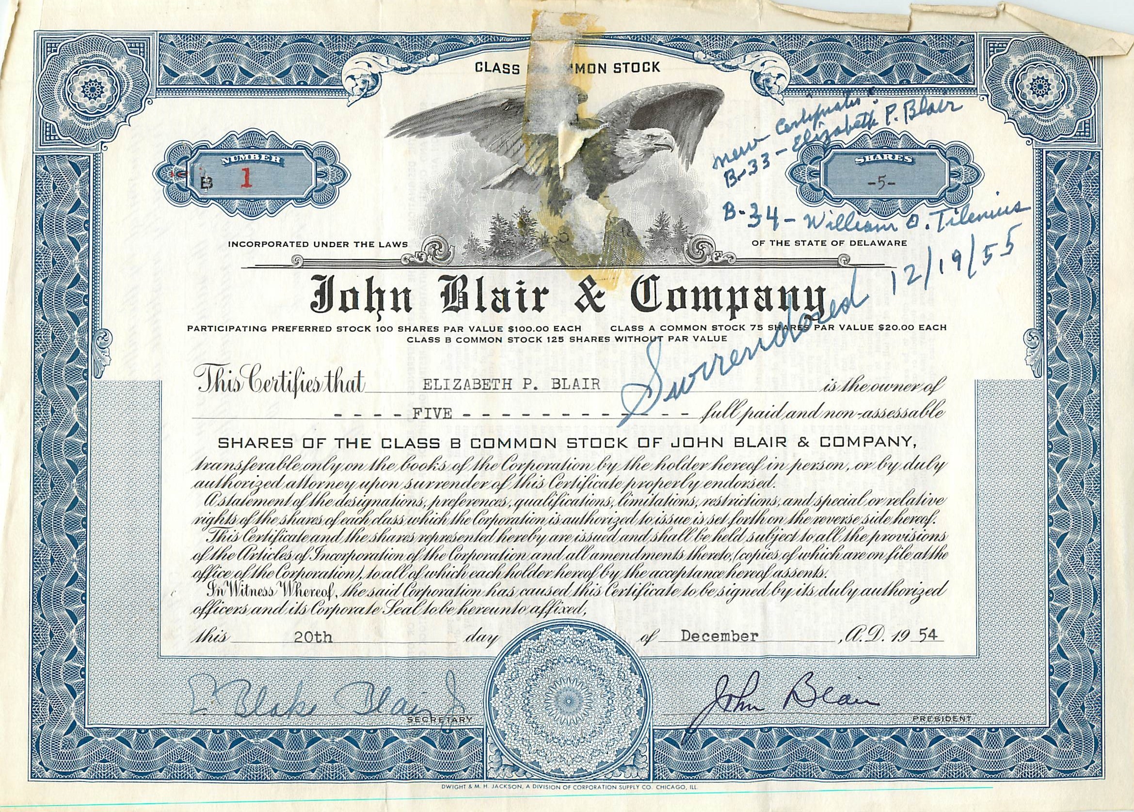 Coupon Share Action The John Blair & Company Eagle Aigle Oiseau