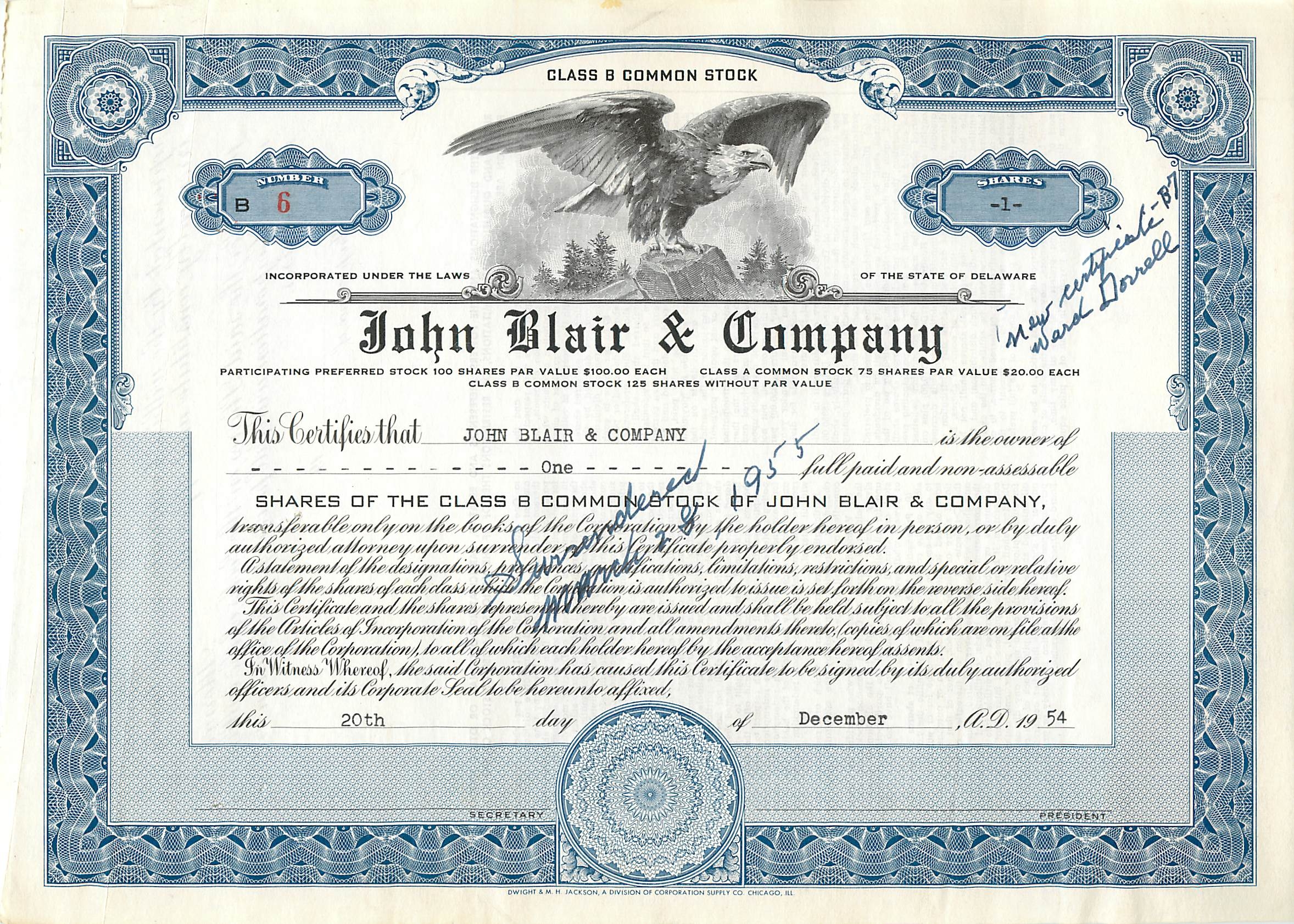 Coupon Share Action The John Blair & Company Eagle Aigle Oiseau