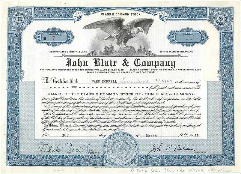 Coupon Share Action The John Blair & Company Eagle Aigle Oiseau