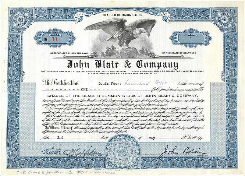 Coupon Share Action The John Blair & Company Eagle Aigle Oiseau