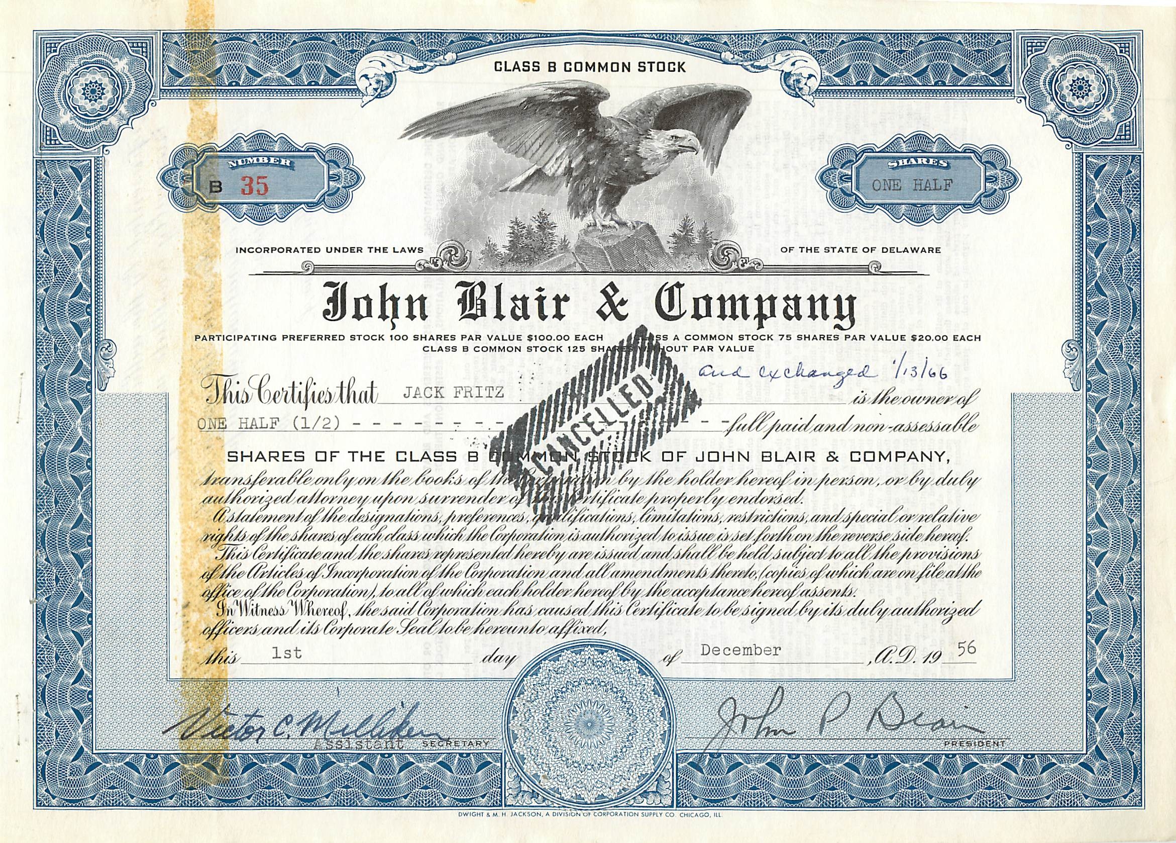 Coupon Share Action The John Blair & Company Eagle Aigle Oiseau