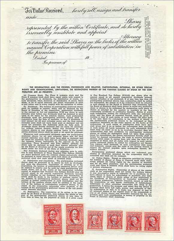 Aktywność firmy John Blair & Company — Klasa B — nr B-674 — Rewers