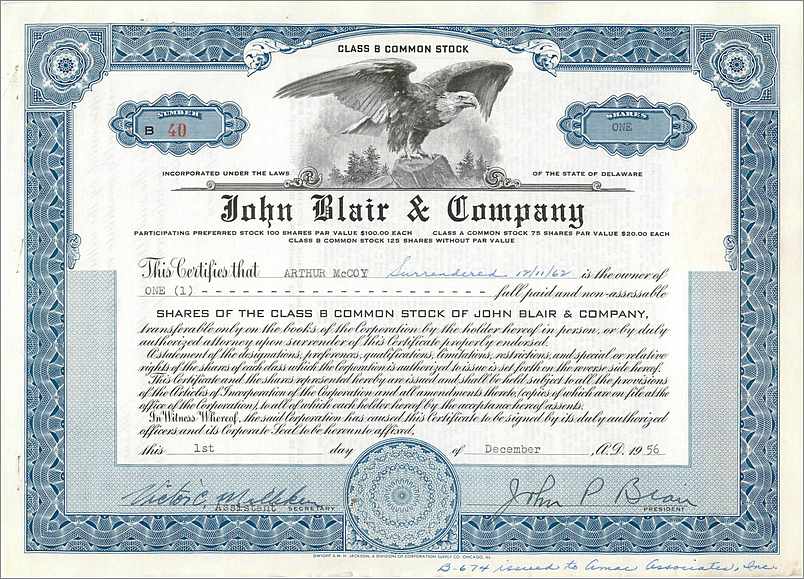 Coupon Share Action The John Blair & Company Eagle Aigle Oiseau