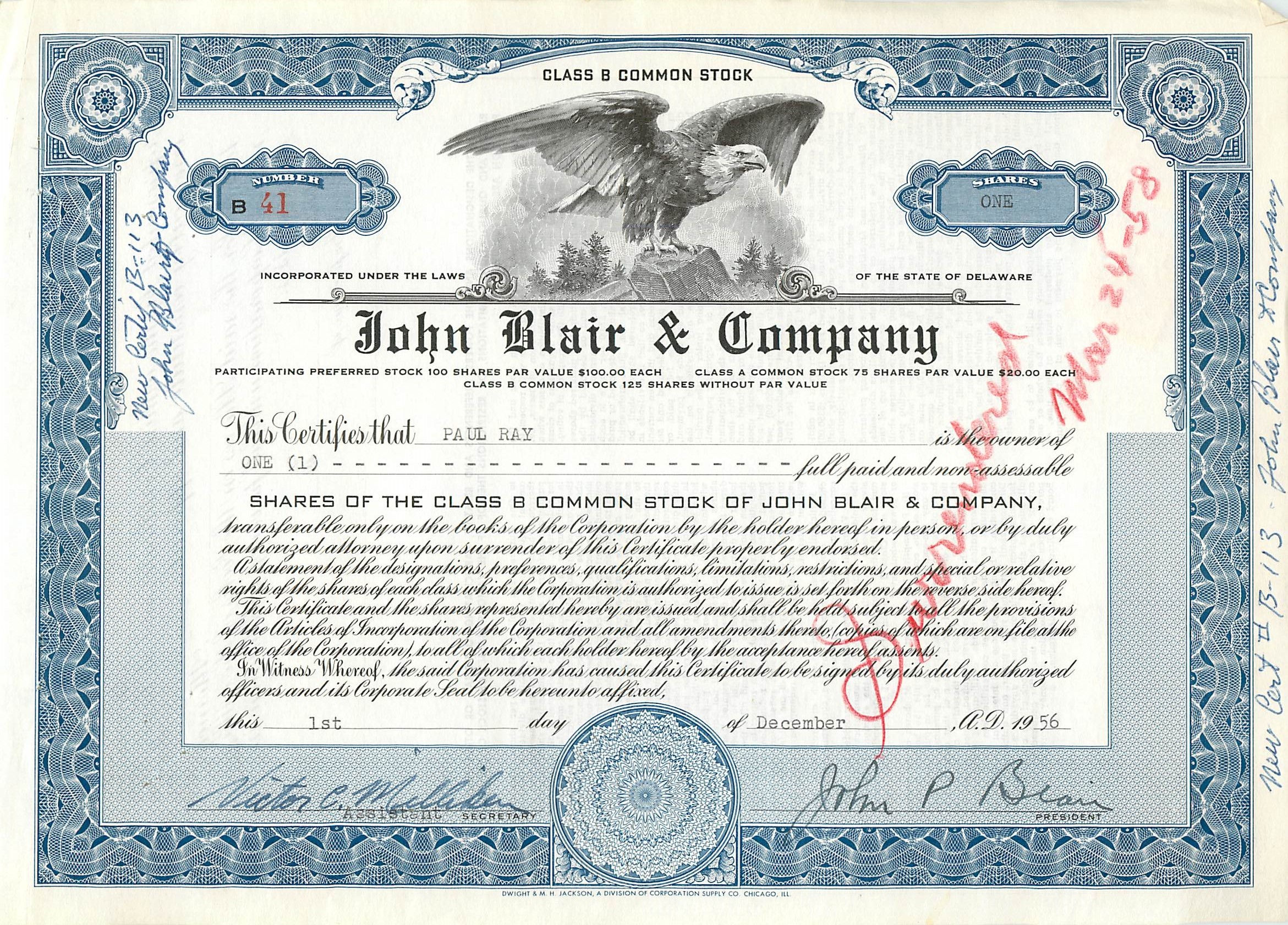 Coupon Share Action The John Blair & Company Eagle Aigle Oiseau