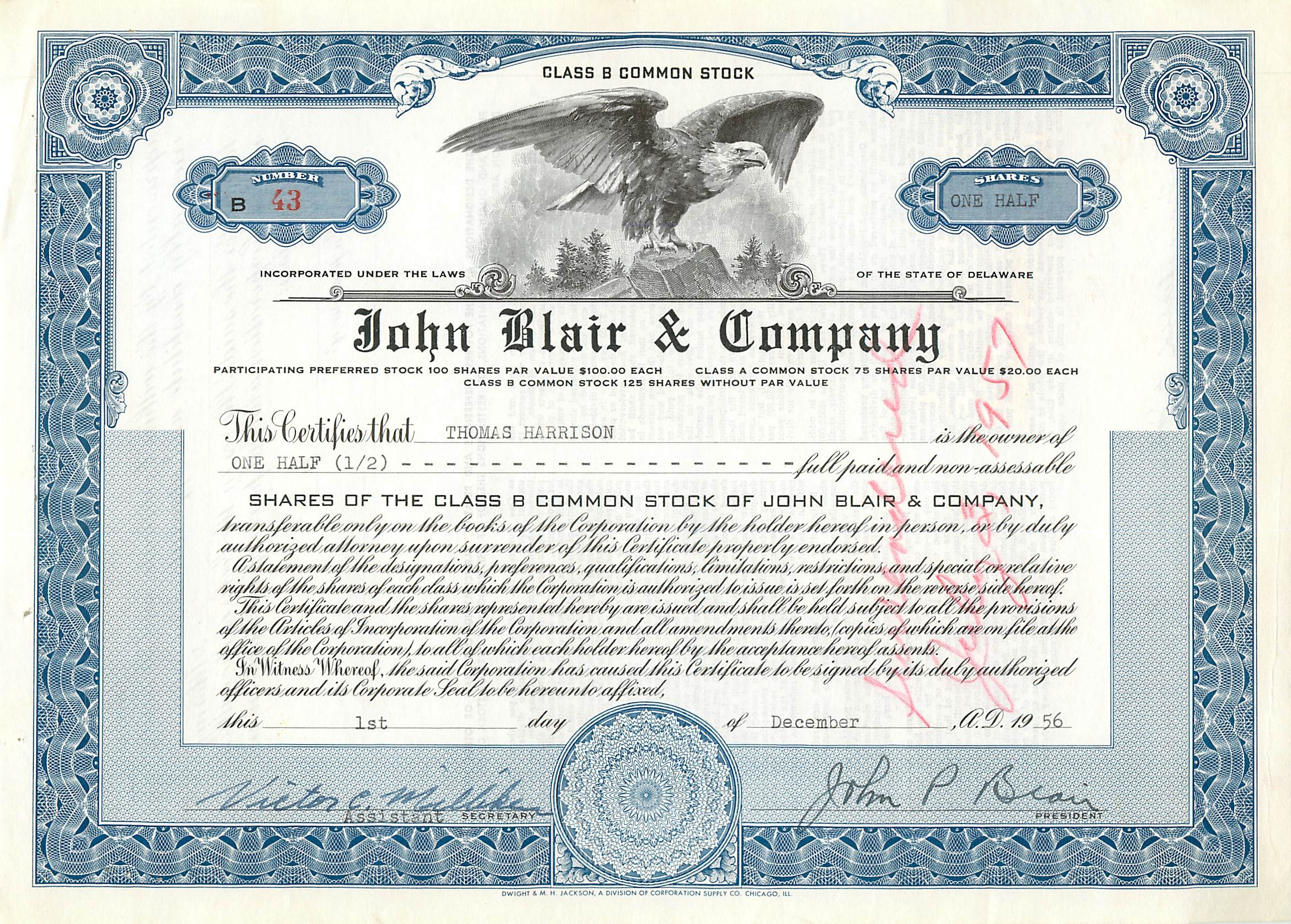 Coupon Share Action The John Blair & Company Eagle Aigle Oiseau