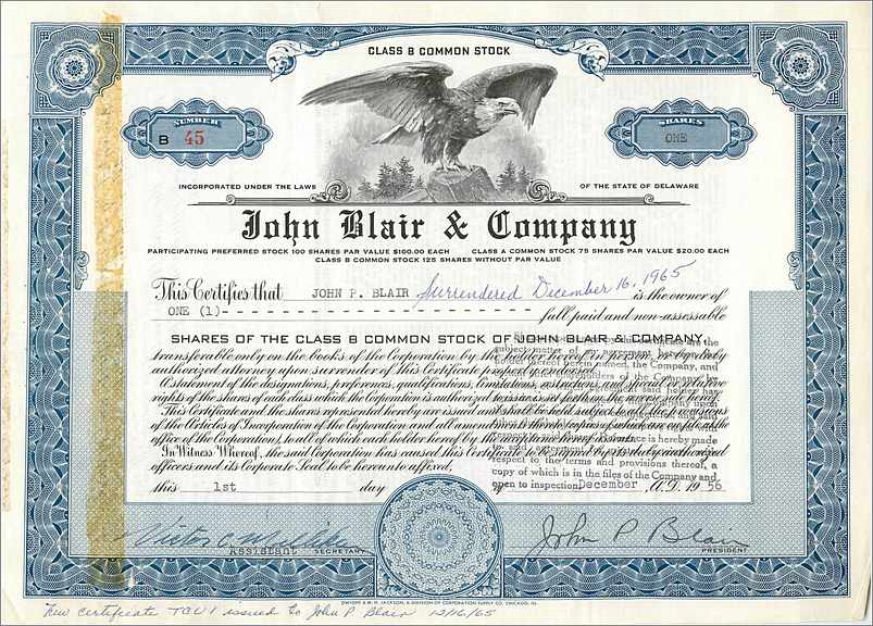Coupon Share Action The John Blair & Company Eagle Aigle Oiseau