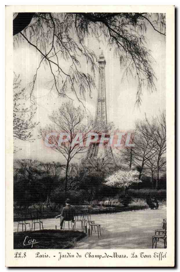 Paris CPA Jardin du Champ de Mars LA Tour Eiffel