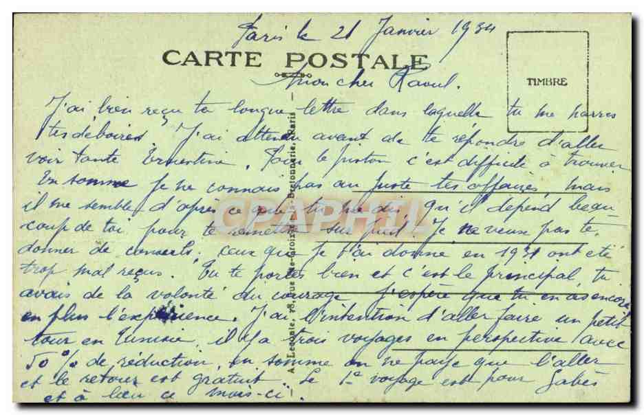 Paris CPA Place du Chatelet Pont au change Chambre du commerce et conciergerie — Verso