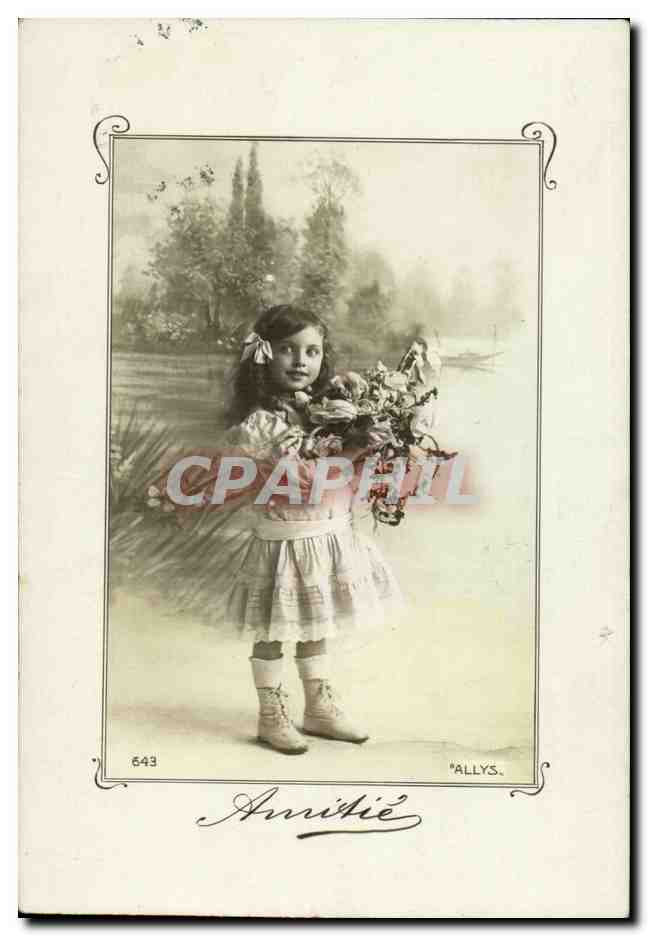 Fantaisie - Enfant - Fille - Amitie - Fleur - Suzanne Lehman - CPA 