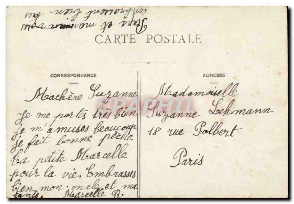 Fantaisie - Enfant - Fille - Amitie - Fleur - Suzanne Lehman - CPA  — Verso