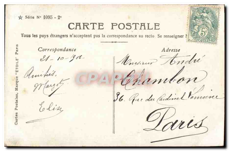 Fantaisie - Enfant - fille - fleur - Margot - Elise - Andre Chambon -- CPA  — Rückseite