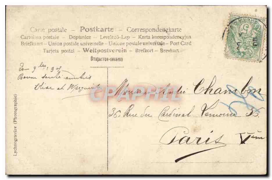 Fantaisie - Enfant - poupee - Marguerite Chambon -- CPA  — Rückseite
